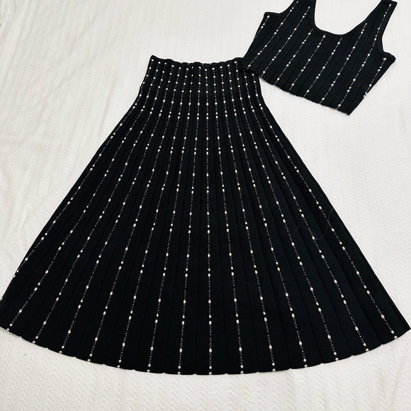 VIA VAI Los Angeles NWT Patsy Dress Set Black With Cream Polka Dots - Picture 13 of 16